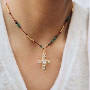 COLLAR CHENNAI GREEN RUBY 37 CM CLARA FORNO (SIN DIJE)