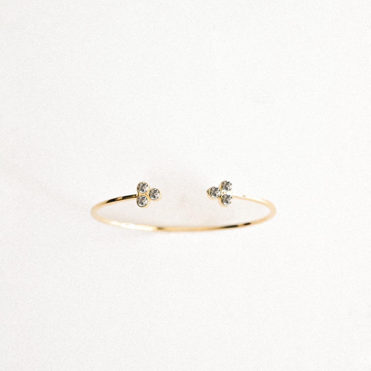 PULSERA TREBOL CRISTAL CLARA FORNO