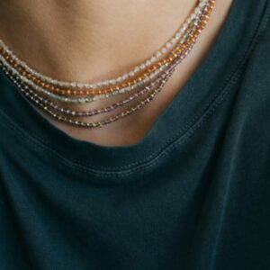 COLLAR MINI CEREZO SMOKEY QUARTZ (MARRON AHUMADO) (SIN DIJE) CLARA FORNO