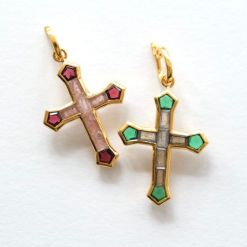 DIJE JOHRI CROSS ESMERALD CLARA FORNO (SIN CADENA) - Imagen 3