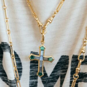 DIJE JOHRI CROSS ESMERALD CLARA FORNO (SIN CADENA)