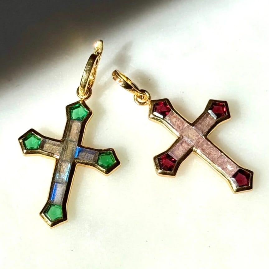 DIJE JOHRI CROSS ESMERALD CLARA FORNO (SIN CADENA) - Imagen 5
