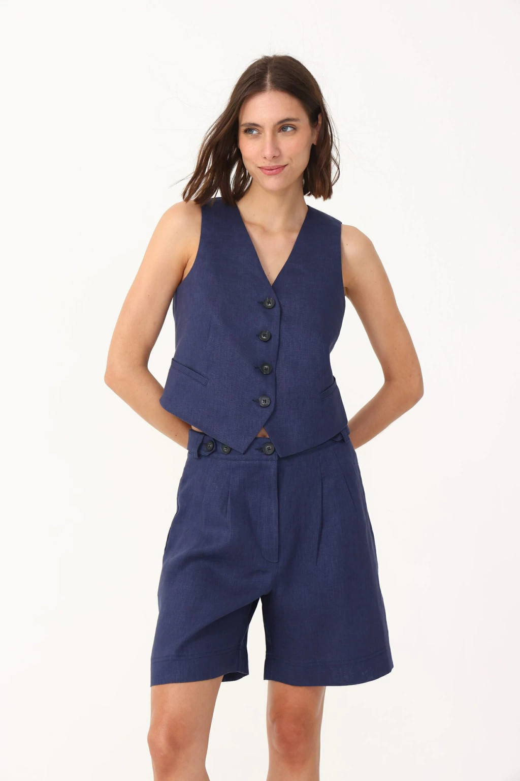 CHALECO LINO MARANT CHOCOLATE