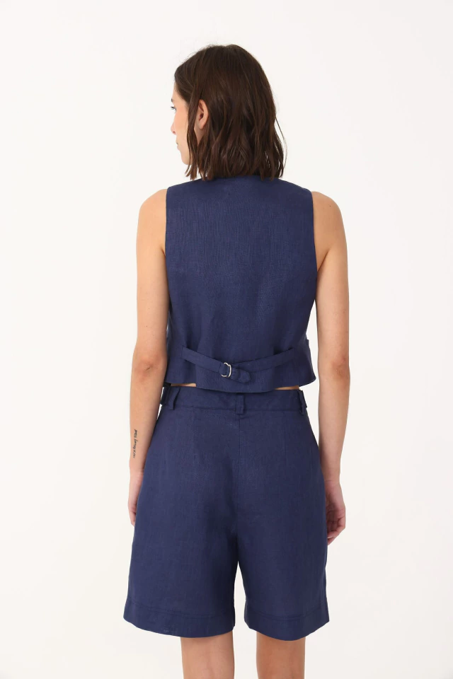 CHALECO LINO MARANT CHOCOLATE - Imagen 3