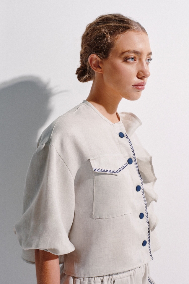 CAMISA LINO MADEIRA JUSTA PETRA - Imagen 3