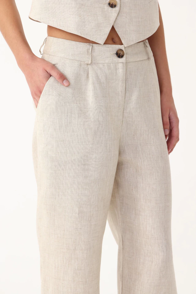 PANTALON LINO MARANT CHOCOLATE - Imagen 4