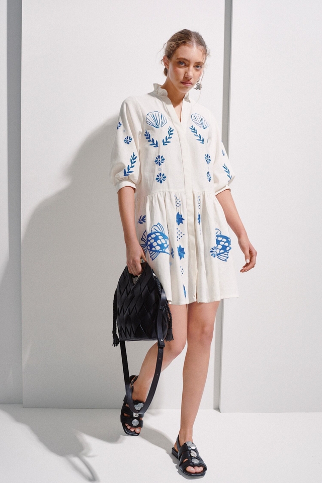 VESTIDO PORTO LINO JUSTA PETRA - Imagen 7