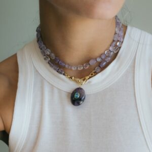 COLLAR LENA AMETHYST 45CM CLARA FORNO