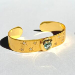 BRAZALETE COSMOS HEART GREEN AMETHYST CLARA FORNO