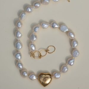 COLLAR ORISSA HEART WHITE PEARL CLARA FORNO