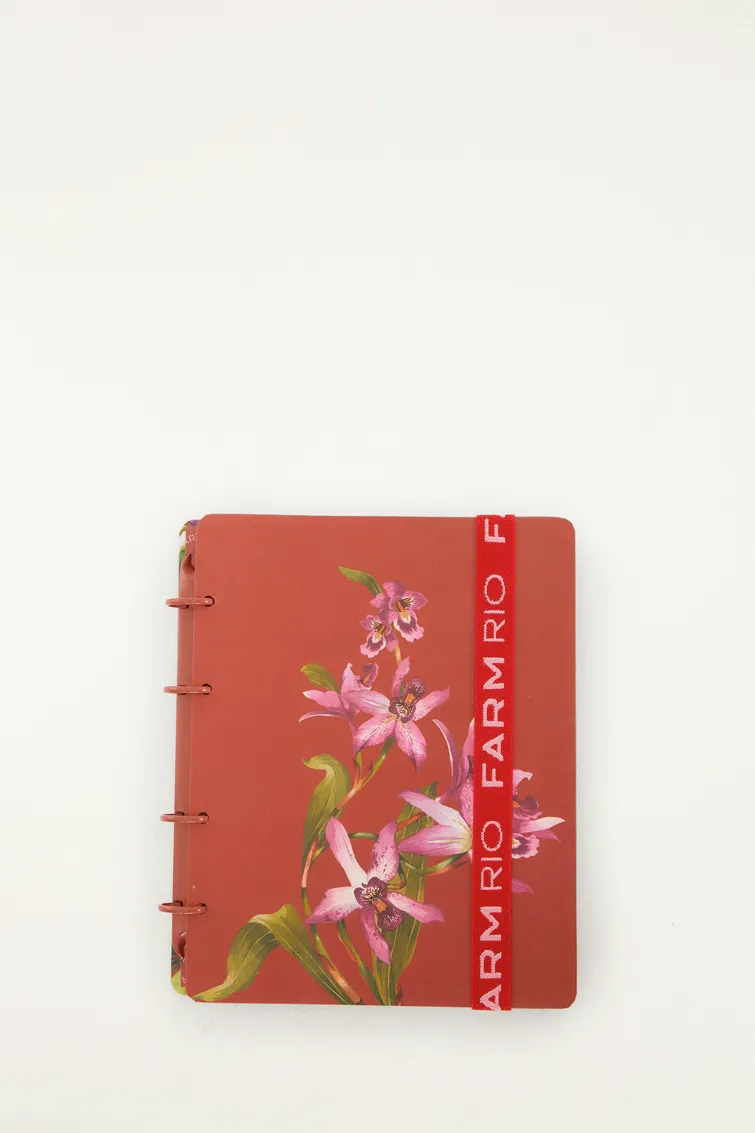 CARPETA CON HOJAS Y STICKERS TROPICAL ORQUÍDEA FARM RIO