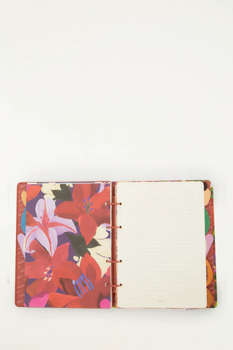 CARPETA CON HOJAS Y STICKERS TROPICAL ORQUÍDEA FARM RIO - Imagen 2