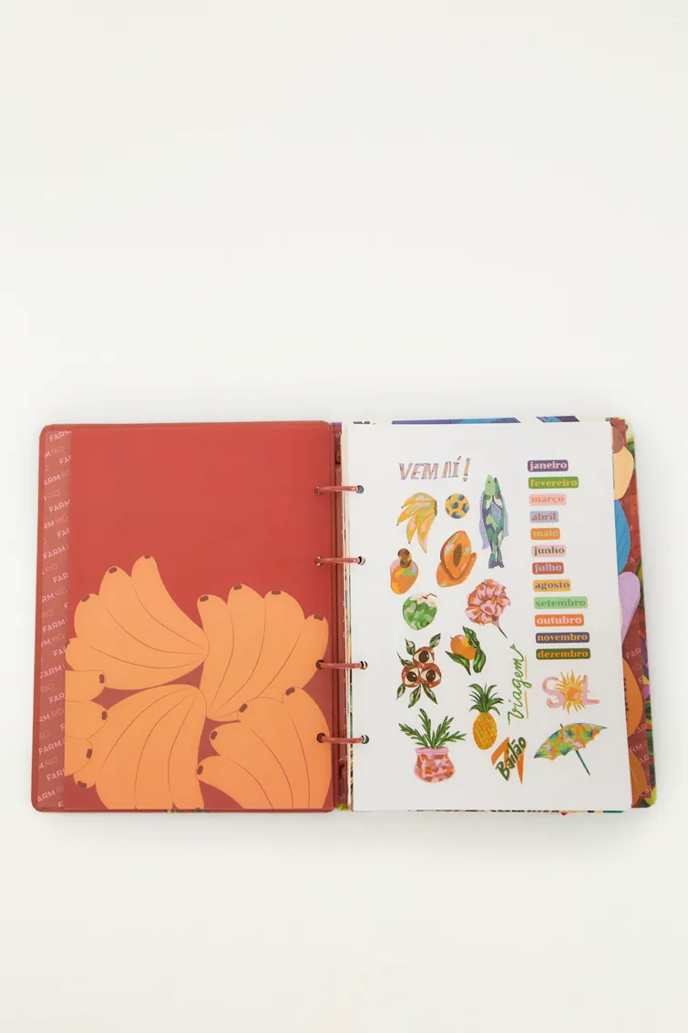 CARPETA CON HOJAS Y STICKERS TROPICAL ORQUÍDEA FARM RIO - Imagen 3