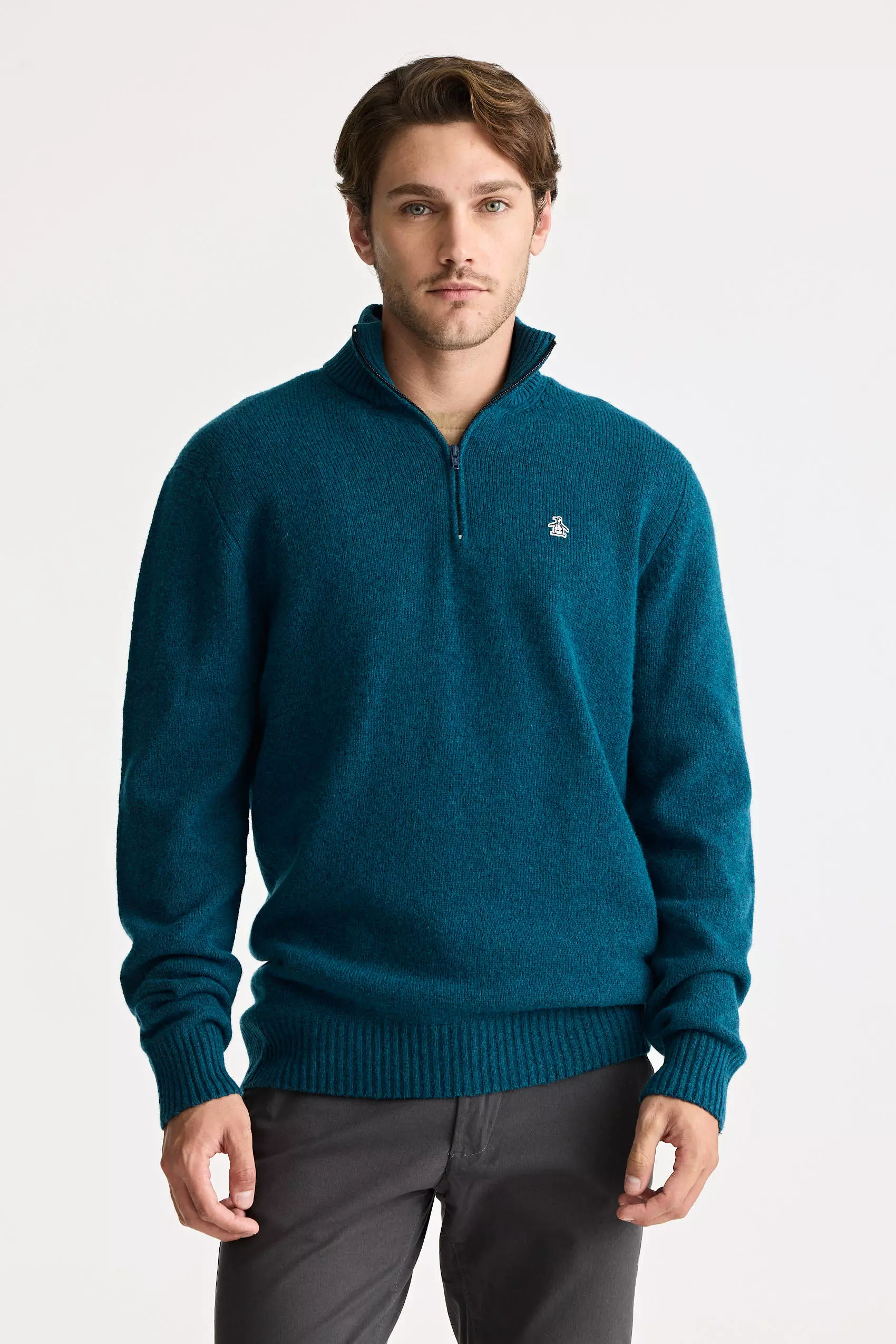 SWEATER 1/4 ZIP LAMBSWOOL PENGUIN