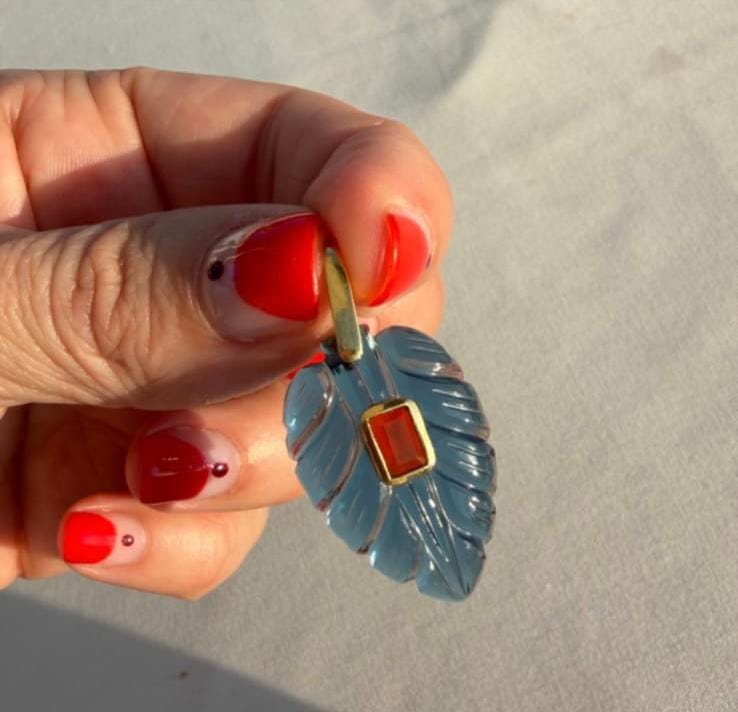 DIJE PLUMITA BLUE LOLITE AND CITRINE CLARA FORNO