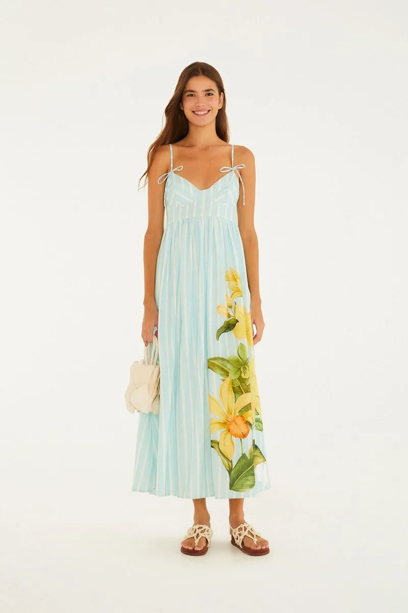 VESTIDO MIDI RAYADO ALEXIA FARM RIO