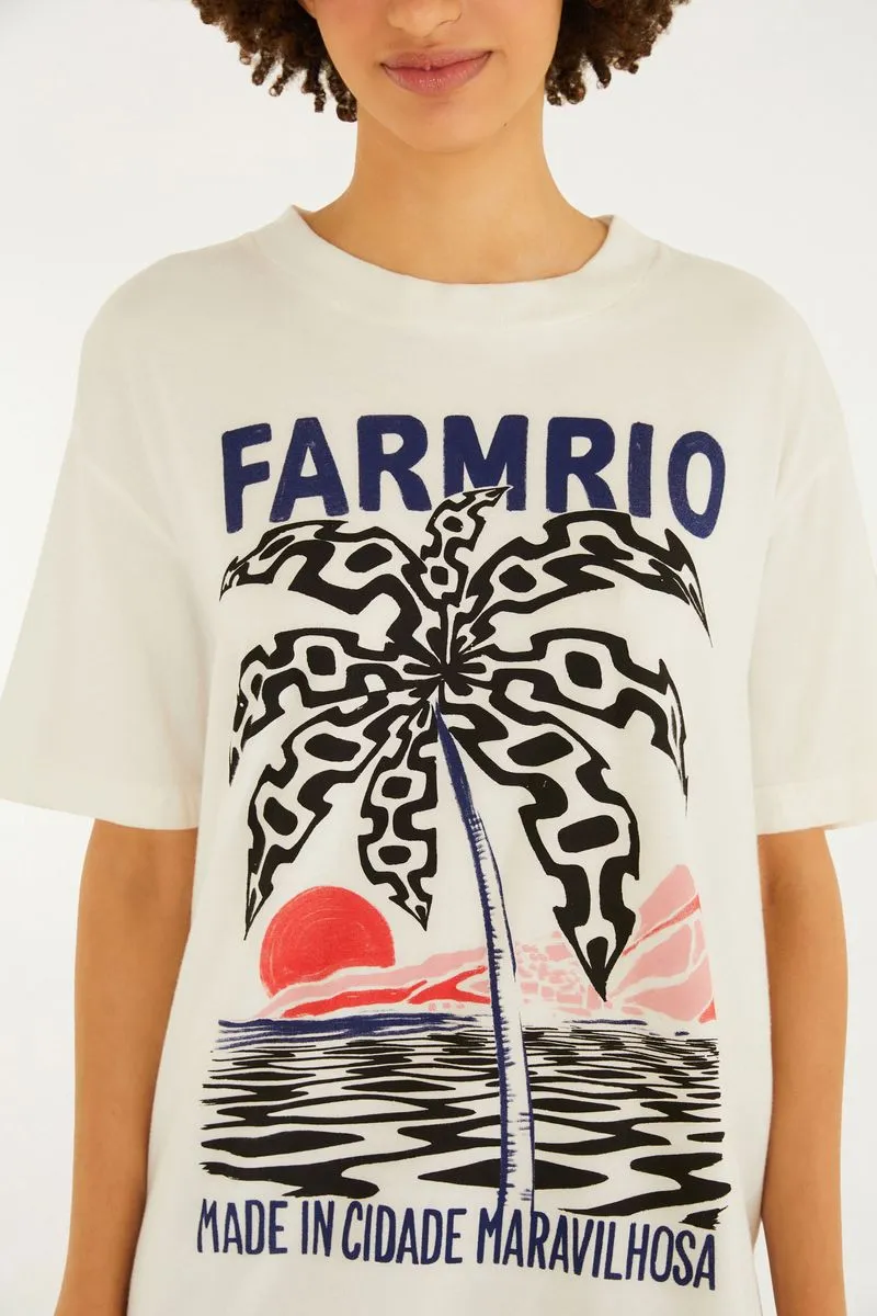 REMERA REGULAR COQUEIRO CALCADAO FARM RIO - Imagen 3