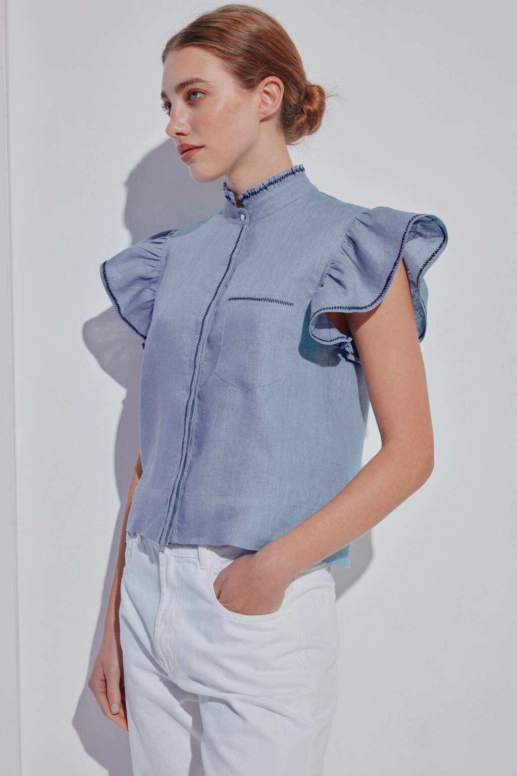 CAMISA KEY 100 % LINO JUSTA PETRA - Imagen 3