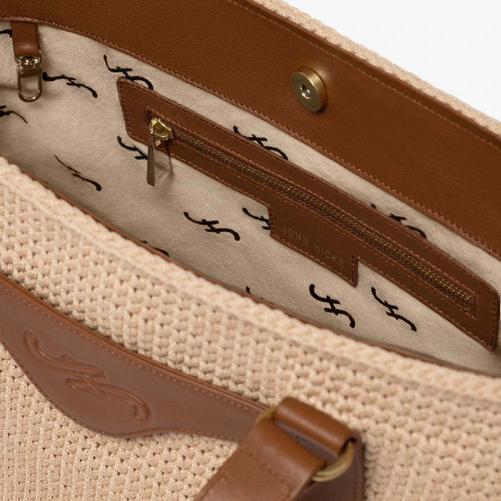 CARTERA PAMPA TEJIDO Y CUERO JOHN HICKS - Imagen 5