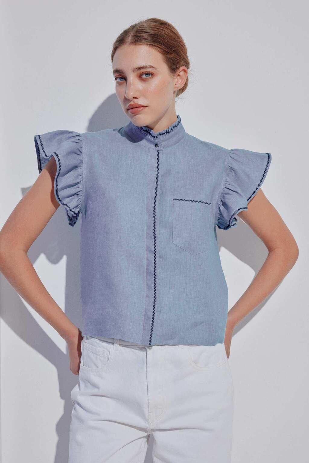 CAMISA KEY 100 % LINO JUSTA PETRA - Imagen 4