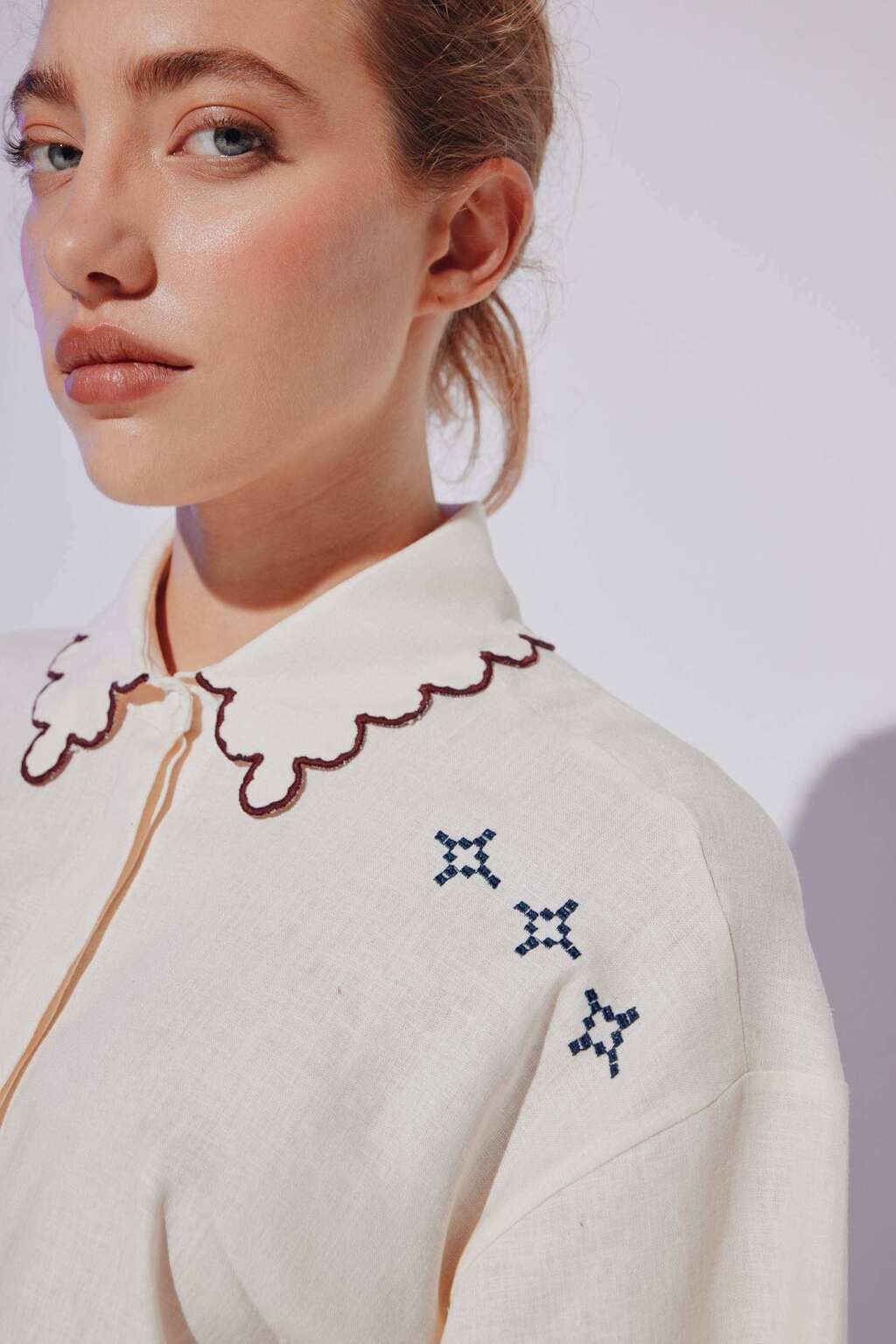 CAMISA NORTH 100 % LINO JUSTA PETRA - Imagen 2