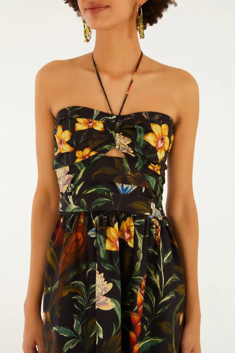 VESTIDO LARGO HALTER FAUNA NOTURNA FARM RIO - Imagen 2