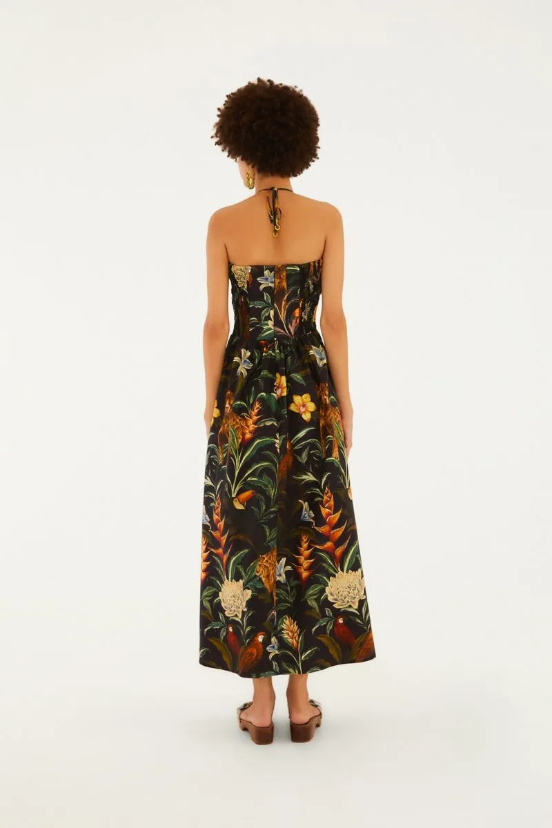 VESTIDO LARGO HALTER FAUNA NOTURNA FARM RIO - Imagen 3
