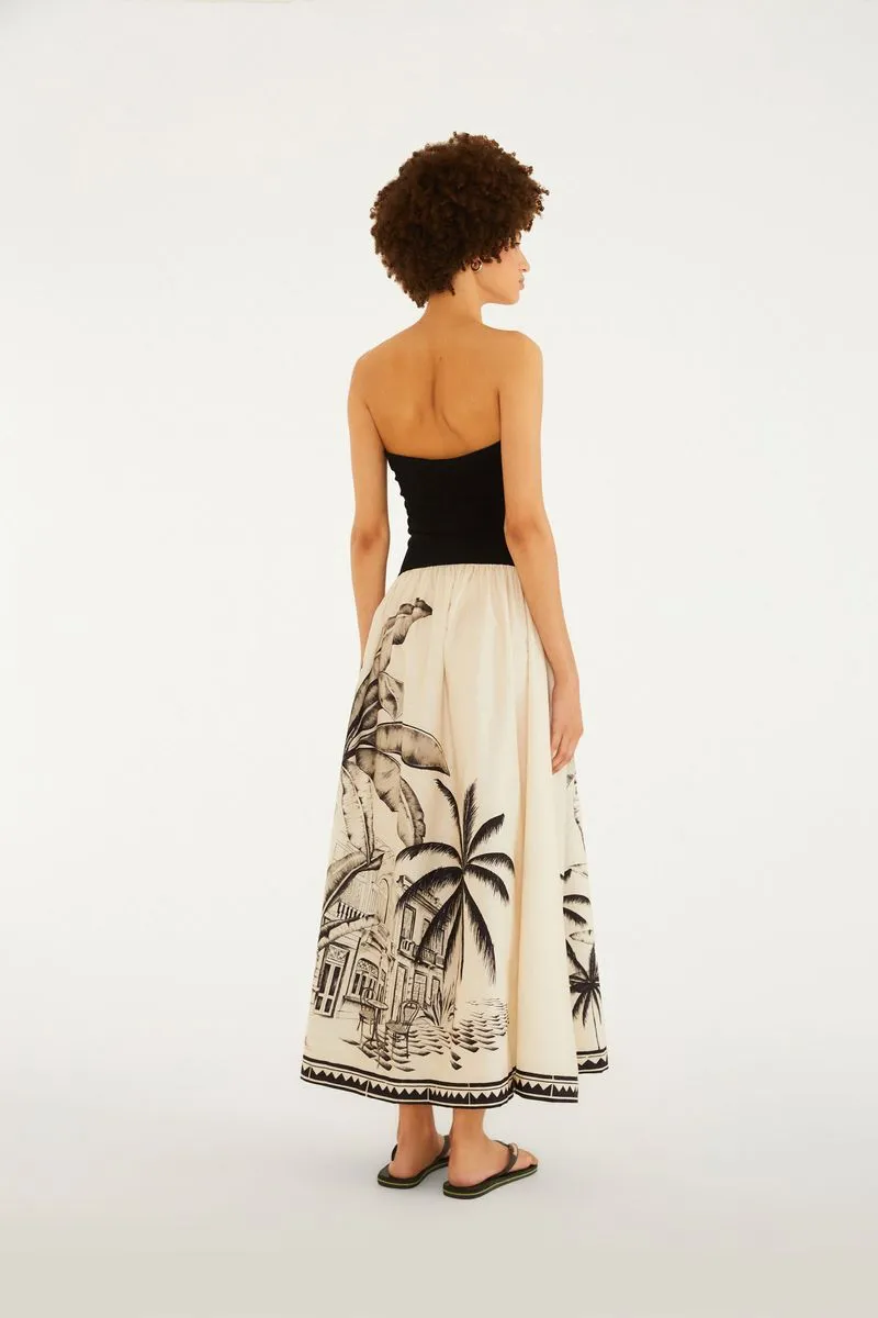 VESTIDO MIDI STRAPLESS VILA TERESA FARM RIO - Imagen 3