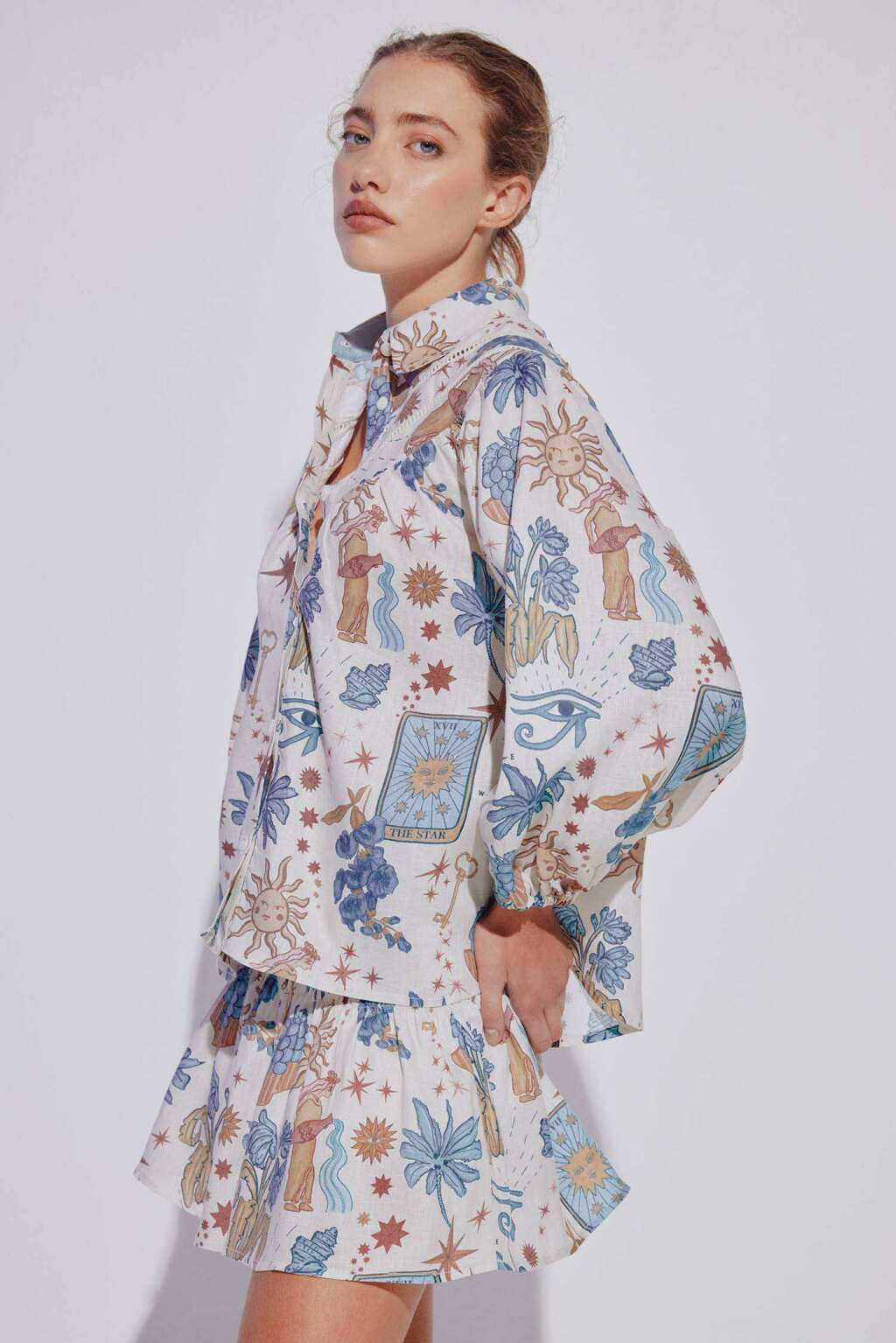 CAMISA TAROT 100 % LINO JUSTA PETRA - Imagen 3